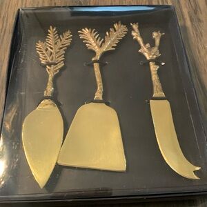 Anthropology Everest set of 3 Cheese Knives